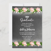 黒板水彩フローラ卒業招待状 招待状 (正面)