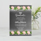 黒板水彩フローラ卒業招待状 招待状 (スタンド正面)