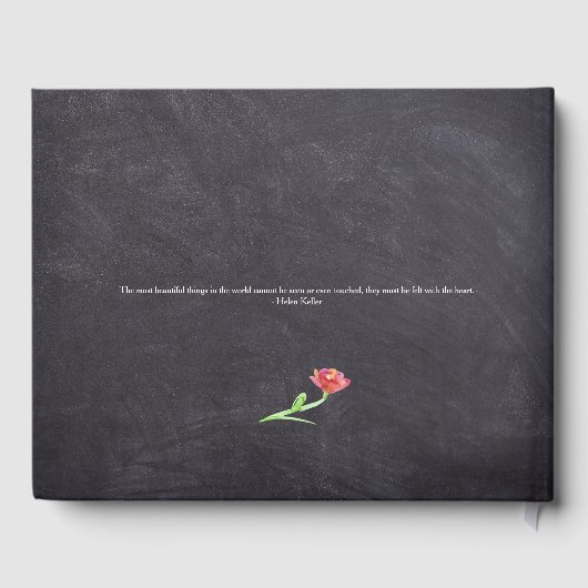 黒板水彩花絵画の素朴 ゲストブック (裏面)