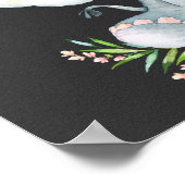 黒板水彩象ボーイベビーシャワー ポスター (角)