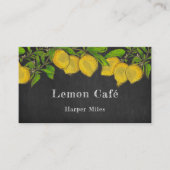 黒板水素朴色レモンビジネスカード 名刺 (正面)