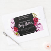 黒板水絵を描色体バターラベル 長方形シール (封筒)