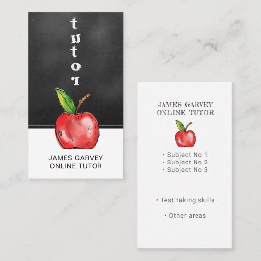 黒板水色アップルターター先生 名刺 (正面/裏面)