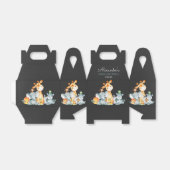 黒板水色ジャングル動物ベビーシャワー フェイバーボックス (折り畳みなし)