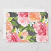 黒板水色フローラティーベイビーシャワー 招待状 (裏面)