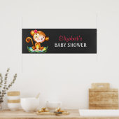 黒板水色モンキーガールベイビーシャワー ポスター (キッチン)