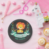 黒板水色ライオン赤ちゃんシャワー ペーパープレート (パーティー)