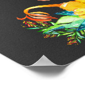 黒板水色ライオン赤ちゃんシャワー ポスター (角)