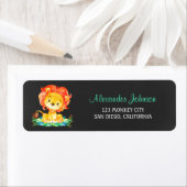 黒板水色ライオン ラベル (インサイチュ)