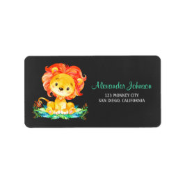 黒板水色ライオン ラベル