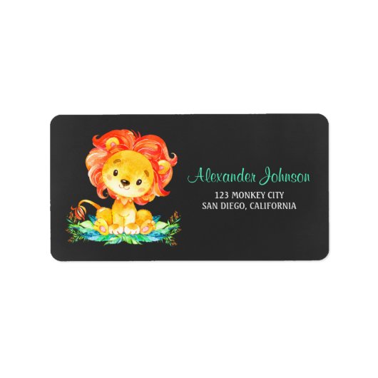 黒板水色ライオン ラベル (正面)