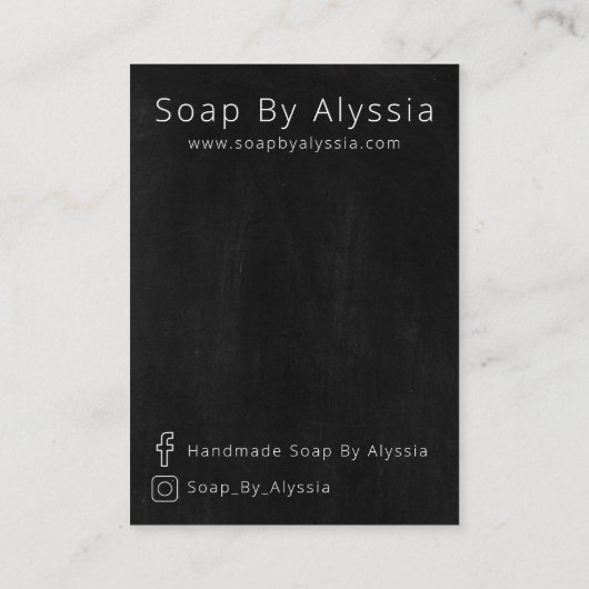 黒板無料サンプル石鹸表示カード 名刺 (裏面)