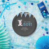 黒板牛の男の子の赤ちゃんシャワー ペーパープレート (パーティー)