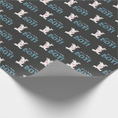 黒板牛の男の子の赤ちゃんシャワー ラッピングペーパー (角)