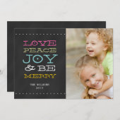 黒板状の喜び |フォトホリデーカード シーズンカード (正面/裏面)