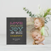 黒板状の喜び |フォトホリデーカード シーズンカード (スタンド正面)