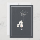 黒板甘いツインガールズバニーベビーシャワー 招待状 (裏面)