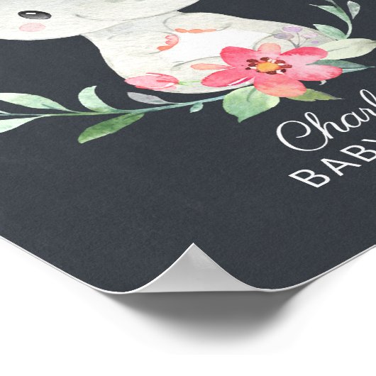 黒板甘い象ウェルカムベビーシャワー ポスター (角)