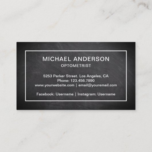 黒板白眼鏡アイドクターフォトメータ 名刺 (裏面)