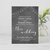 黒板白糸書道結婚の 招待状 (スタンド正面)