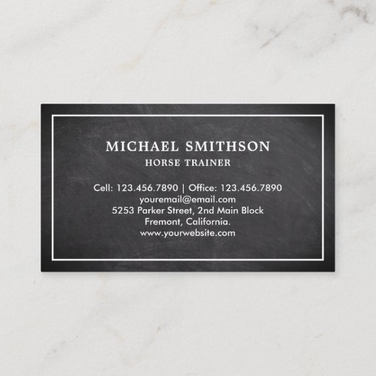 黒板白馬乗りインストラクター 名刺 (裏面)