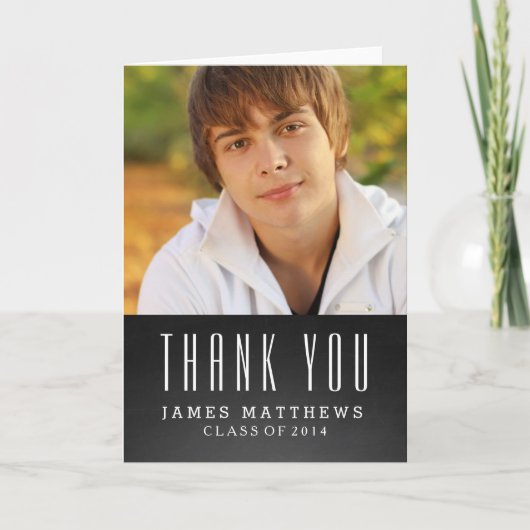 黒板砂利 |卒業お礼のはがき サンキューカード (正面)