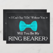 黒板私の結婚式で指輪を運んで来る人です 招待状 (正面/裏面)