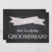 黒板私達の花婿の付添人です 招待状 (正面/裏面)