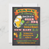 黒板秋のベビーは赤ちゃんシャワーを醸造している 招待状 (正面)