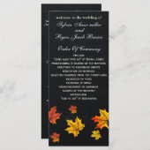 黒板秋の結婚式プログラム茶の長さ プログラム (正面/裏面)