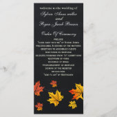 黒板秋の結婚式プログラム茶の長さ プログラム (正面)