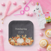 黒板秋カボチャフローラフレンドシップイヤー ペーパープレート (パーティー)