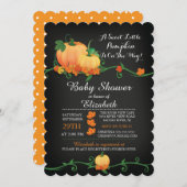 黒板秋カボチャ赤ちゃんシャワー招待状 招待状 (正面/裏面)