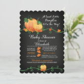 黒板秋カボチャ赤ちゃんシャワー招待状 招待状 (スタンド正面)