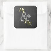 黒板秋結婚のミスター&ミセス・パーティー スクエアシール (バッグ)