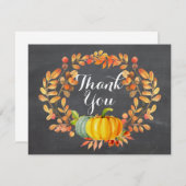 黒板紅葉カボチャサンキューカード (正面/裏面)