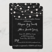 黒板素朴と紐の光がシャワーを浴びる 招待状 (正面/裏面)