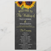 黒板素朴ひまわり式ウェディングプログラム プログラム (正面)