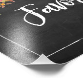 黒板素朴フローラの結婚徴候を好む フォトプリント            (角)