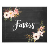 黒板素朴フローラの結婚徴候を好む フォトプリント (正面)