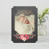 黒板素朴フローラタイポグラフィSip N 招待状 (スタンド正面)