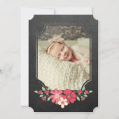 黒板素朴フローラタイポグラフィSip N 招待状 (正面)