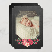 黒板素朴フローラタイポグラフィSip N 招待状 (正面/裏面)