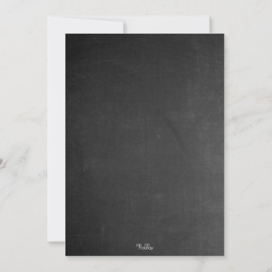 黒板素朴フローラリースベビーシャワー招待状 招待状 (裏面)