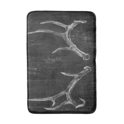 黒板素朴上の鹿の獣頭 バスマット (正面縦)