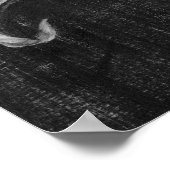 黒板素朴上の鹿の獣頭 ポスター (角)