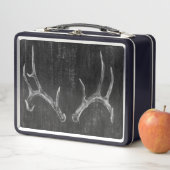 黒板素朴上の鹿の獣頭 メタルランチボックス (インサイチュ)