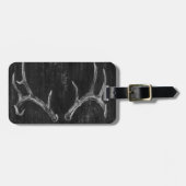 黒板素朴上の鹿の獣頭 ラゲッジタグ (正面横)