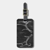 黒板素朴上の鹿の獣頭 ラゲッジタグ (正面縦)