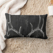 黒板素朴上の鹿の獣頭 ランバークッション (ブランケット)